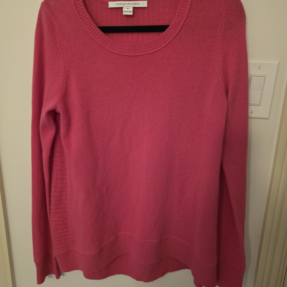 Diane Von Furstenberg Fuchsia Crew Neck Sweater